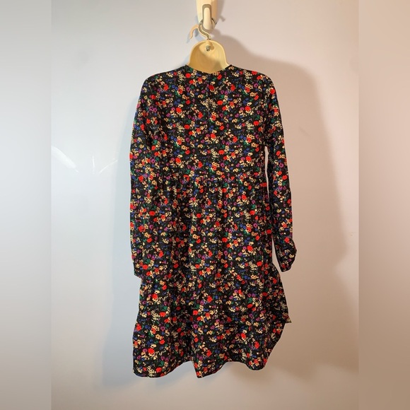 Gap maternity ditzy micro Floral Long Sleeve Dress black multicolor poppy medium - Picture 2 of 5